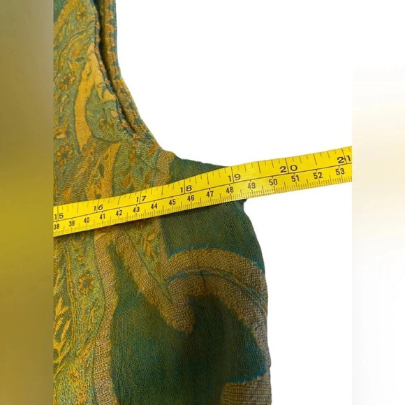 Soft Surroundings Womens Vest Topper Sleeveless Cardigan Wool Green Gold - Picture 8 of 9